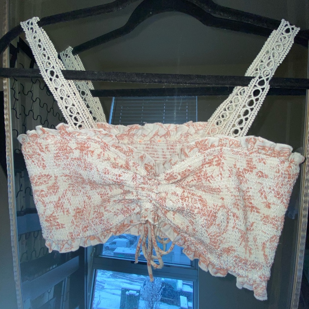 mermaid top floral embellished crop top 🌷🖤✨